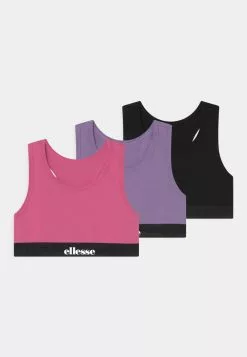 Ellesse EMILIO 3 PACK - Brassière - Black/pink/purple