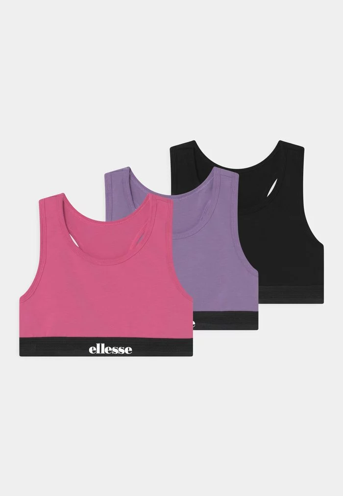 Ellesse EMILIO 3 PACK - Brassière - Black/pink/purple 1 Ellesse EMILIO 3 PACK - Brassière - Black/pink/purple