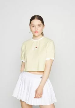 Ellesse DERLA CROP - T-shirt Basique - Light Yellow