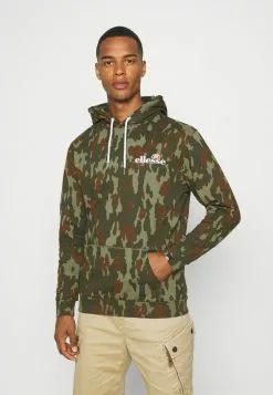 Ellesse PRIMERO CAMO HOODY - Sweatshirt - Khaki