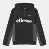 Ellesse HALF ZIP HOODY UNISEX - Sweat à Capuche - Black/dark Grey