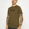 Ellesse OMBRONO - T-shirt Imprimé - Khaki