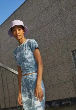 Ellesse VIKINS TIE DYE CROP - T-shirt Imprimé - Green/white