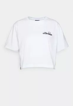 Ellesse CLAUDINE CROP - T-shirt Imprimé - White