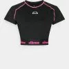 Ellesse ILLUMINANTE CROP - T-shirt Imprimé - Black