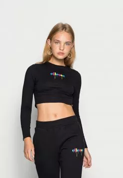 Ellesse WITTER CROP - T-shirt à Manches Longues - Black