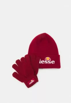Ellesse VELLY AND BUBB BEANIE AND GLOVE SET UNISEX - Gants - Burgundy